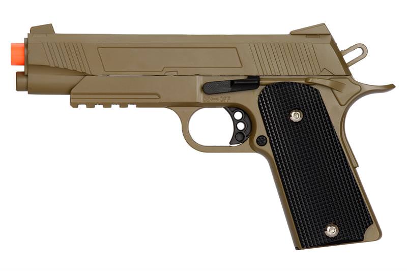 Full Metal 1911 Dark Earth Airsoft Training Pistol 210 FPS Gun - Tophatter's Army Products & Self Defense Collectible Weapons - Tophatter Daily Deals